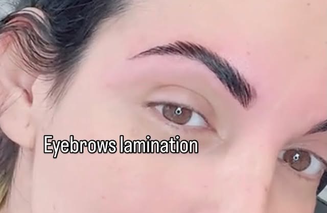 Eyebrow lamination result by Azi Beauty